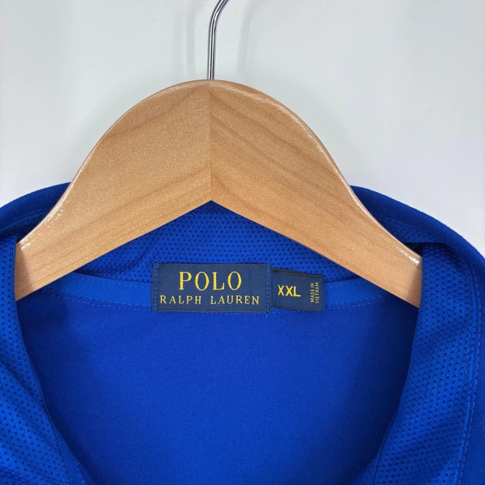 Polo Ralph Lauren Performance 1/4 Zip Pullover Mens XXL Blue Long Sleeve Preppy